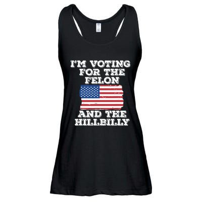 Im Voting For The Felon The Hillbilly 2024 Pro Trump Meme Ladies Essential Flowy Tank