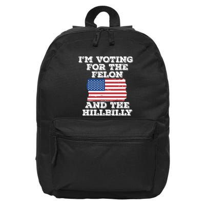 Im Voting For The Felon The Hillbilly 2024 Pro Trump Meme 16 in Basic Backpack