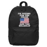 Im Voting For The Felon The Hillbilly 2024 Pro Trump Meme 16 in Basic Backpack