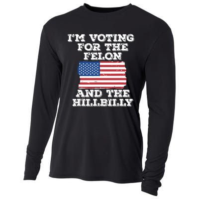 Im Voting For The Felon The Hillbilly 2024 Pro Trump Meme Cooling Performance Long Sleeve Crew