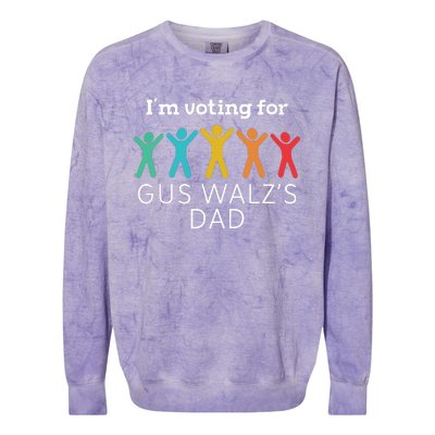 Im Voting For Gus Walz Dad Harris Walz 2024 Colorblast Crewneck Sweatshirt