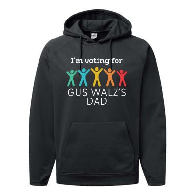 Im Voting For Gus Walz Dad Harris Walz 2024 Performance Fleece Hoodie