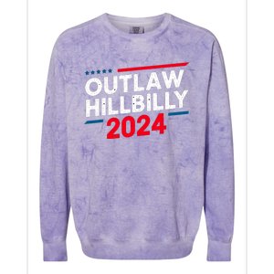 IM Voting For The Outlaw And The Hillbilly Trump Vance 2024 Support Colorblast Crewneck Sweatshirt