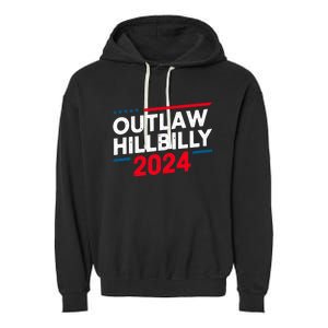 IM Voting For The Outlaw And The Hillbilly Trump Vance 2024 Support Garment-Dyed Fleece Hoodie