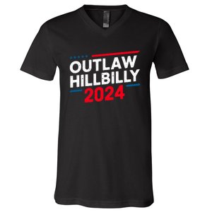 IM Voting For The Outlaw And The Hillbilly Trump Vance 2024 Support V-Neck T-Shirt