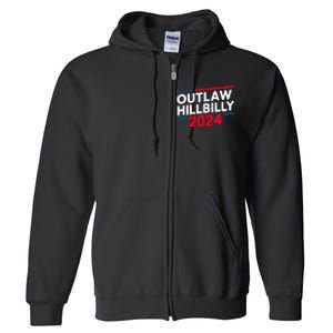 IM Voting For The Outlaw And The Hillbilly Trump Vance 2024 Support Full Zip Hoodie