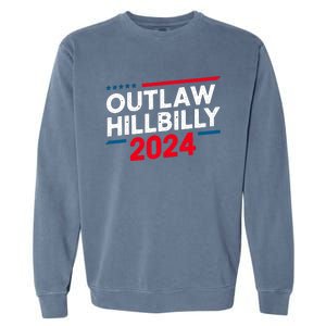 IM Voting For The Outlaw And The Hillbilly Trump Vance 2024 Support Garment-Dyed Sweatshirt