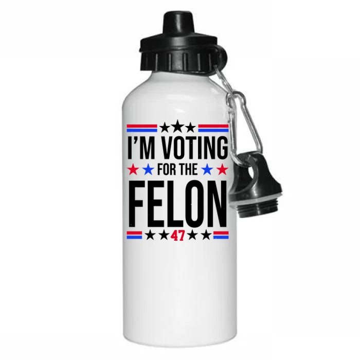 Im Voting For The Convicted Felon 47 Pro Trump Aluminum Water Bottle