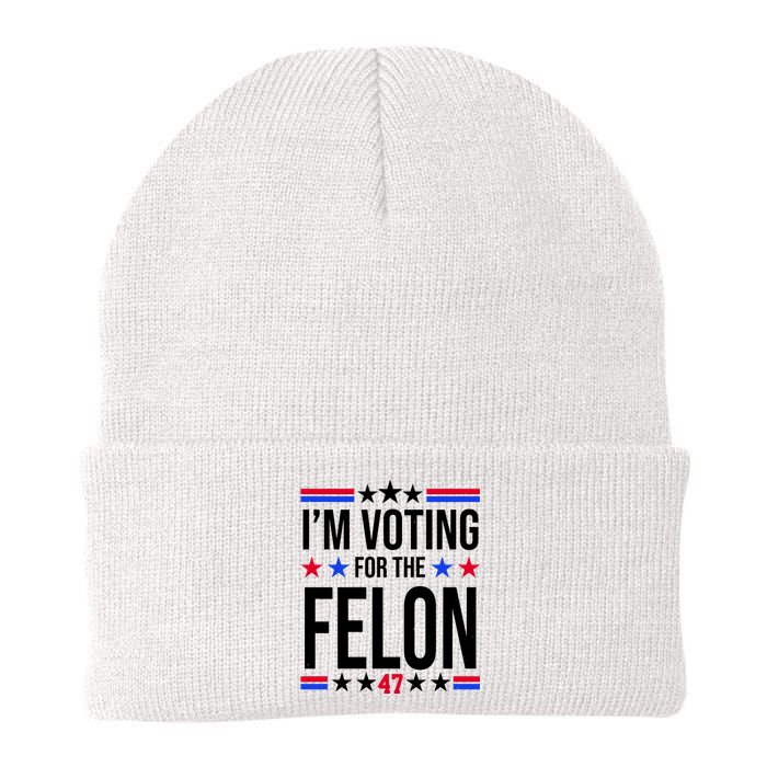 Im Voting For The Convicted Felon 47 Pro Trump Knit Cap Winter Beanie