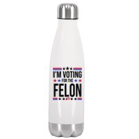 Im Voting For The Convicted Felon 47 Pro Trump Stainless Steel Insulated Water Bottle