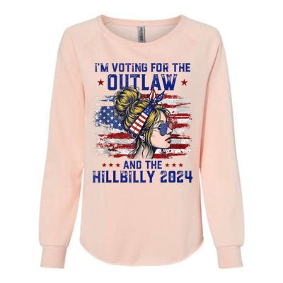 IM Voting For The Outlaw And The Hillbilly 2024 Us Flag Womens California Wash Sweatshirt