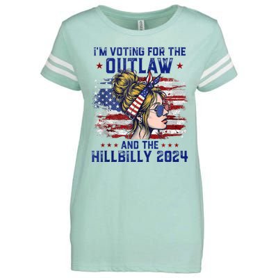 IM Voting For The Outlaw And The Hillbilly 2024 Us Flag Enza Ladies Jersey Football T-Shirt