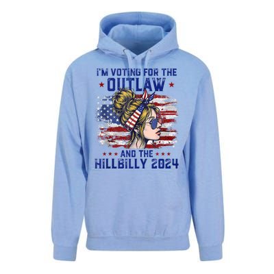 IM Voting For The Outlaw And The Hillbilly 2024 Us Flag Unisex Surf Hoodie