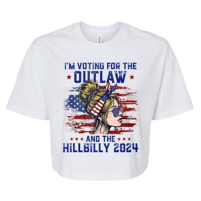 IM Voting For The Outlaw And The Hillbilly 2024 Us Flag Bella+Canvas Jersey Crop Tee