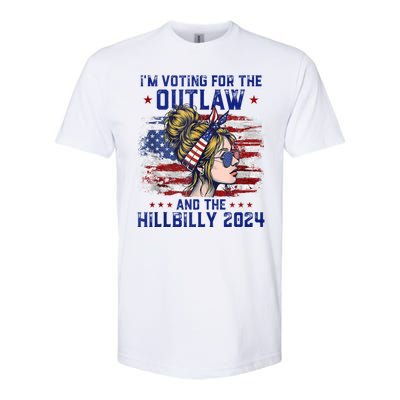 IM Voting For The Outlaw And The Hillbilly 2024 Us Flag Softstyle CVC T-Shirt