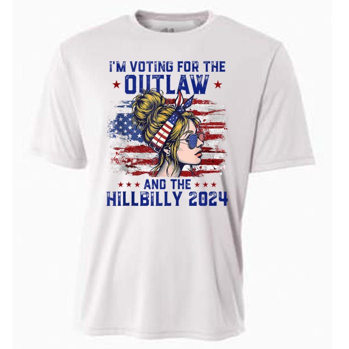 IM Voting For The Outlaw And The Hillbilly 2024 Us Flag Cooling Performance Crew T-Shirt