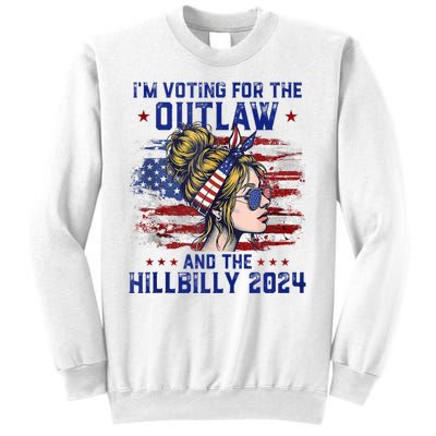 IM Voting For The Outlaw And The Hillbilly 2024 Us Flag Sweatshirt