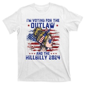 IM Voting For The Outlaw And The Hillbilly 2024 Us Flag T-Shirt