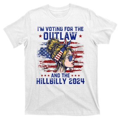 IM Voting For The Outlaw And The Hillbilly 2024 Us Flag T-Shirt