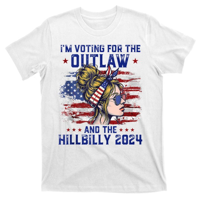 IM Voting For The Outlaw And The Hillbilly 2024 Us Flag T-Shirt