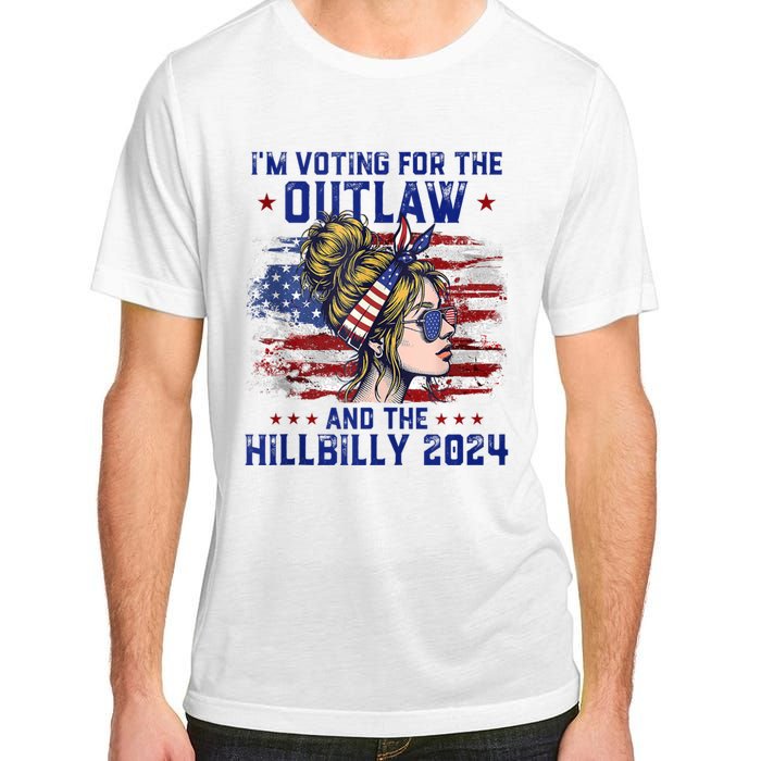 IM Voting For The Outlaw And The Hillbilly 2024 Us Flag Adult ChromaSoft Performance T-Shirt