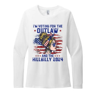 IM Voting For The Outlaw And The Hillbilly 2024 Us Flag Womens CVC Long Sleeve Shirt