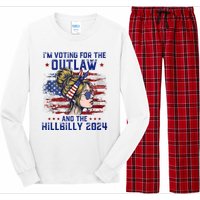 IM Voting For The Outlaw And The Hillbilly 2024 Us Flag Long Sleeve Pajama Set