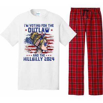 IM Voting For The Outlaw And The Hillbilly 2024 Us Flag Pajama Set