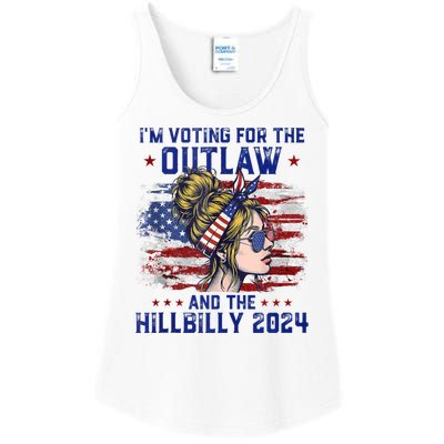 IM Voting For The Outlaw And The Hillbilly 2024 Us Flag Ladies Essential Tank