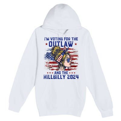 IM Voting For The Outlaw And The Hillbilly 2024 Us Flag Premium Pullover Hoodie