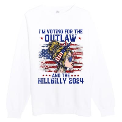 IM Voting For The Outlaw And The Hillbilly 2024 Us Flag Premium Crewneck Sweatshirt