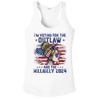 IM Voting For The Outlaw And The Hillbilly 2024 Us Flag Ladies PosiCharge Competitor Racerback Tank