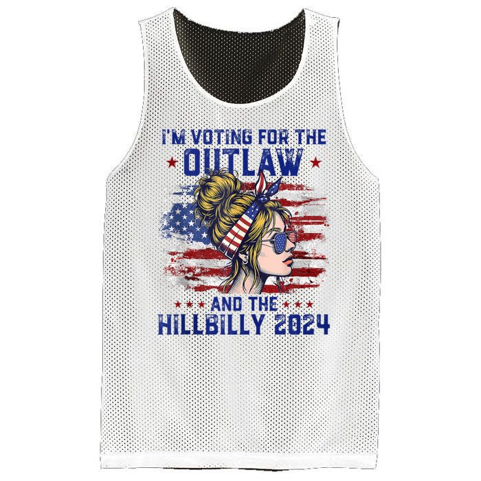 IM Voting For The Outlaw And The Hillbilly 2024 Us Flag Mesh Reversible Basketball Jersey Tank