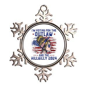 IM Voting For The Outlaw And The Hillbilly 2024 Us Flag Metallic Star Ornament