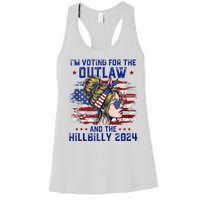 IM Voting For The Outlaw And The Hillbilly 2024 Us Flag Women's Racerback Tank