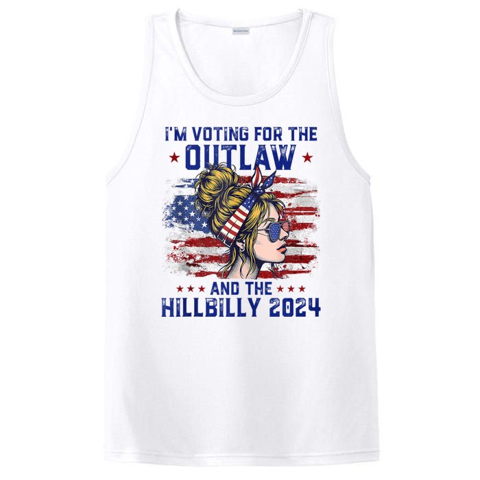 IM Voting For The Outlaw And The Hillbilly 2024 Us Flag PosiCharge Competitor Tank