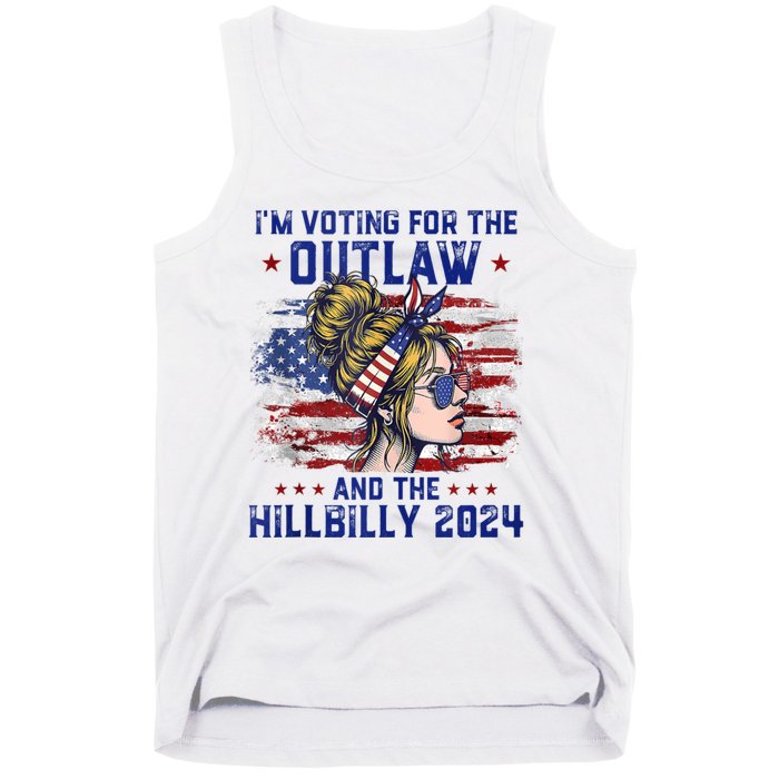 IM Voting For The Outlaw And The Hillbilly 2024 Us Flag Tank Top