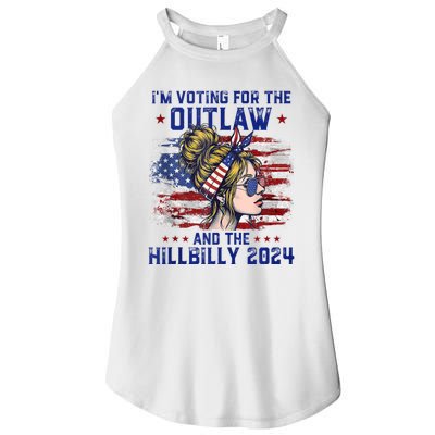 IM Voting For The Outlaw And The Hillbilly 2024 Us Flag Women’s Perfect Tri Rocker Tank