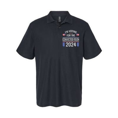 IM Voting For The Convicted Fellon 2024 Us Flag Protrump Softstyle Adult Sport Polo