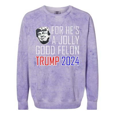 IM Voting For The Convicted Felon Funny Pro Trump 2024 Colorblast Crewneck Sweatshirt