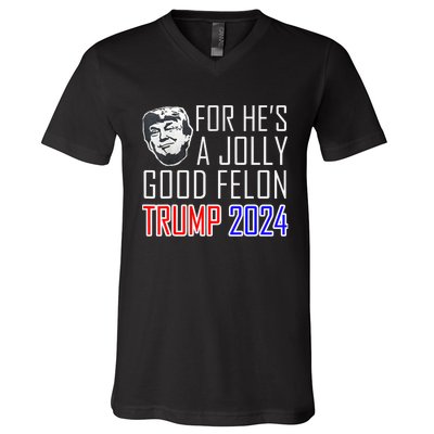 IM Voting For The Convicted Felon Funny Pro Trump 2024 V-Neck T-Shirt