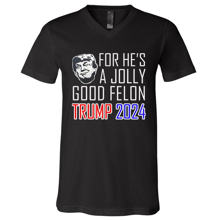 IM Voting For The Convicted Felon Funny Pro Trump 2024 V-Neck T-Shirt