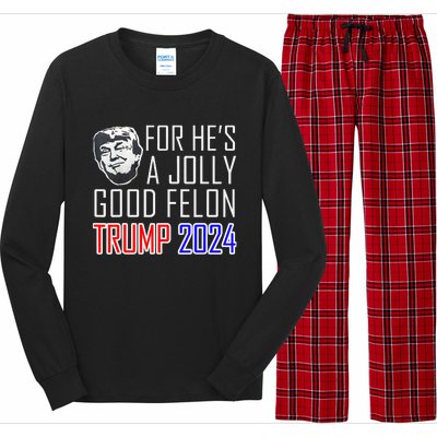 IM Voting For The Convicted Felon Funny Pro Trump 2024 Long Sleeve Pajama Set