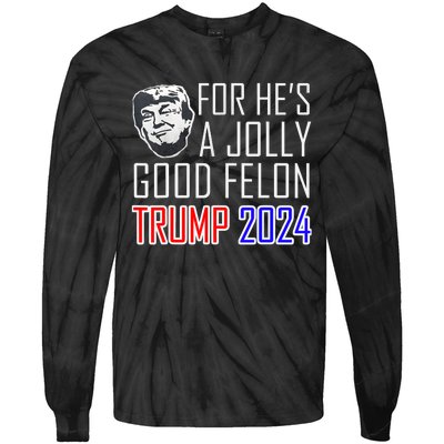 IM Voting For The Convicted Felon Funny Pro Trump 2024 Tie-Dye Long Sleeve Shirt