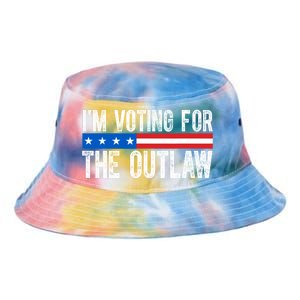 IM Voting For The Outlaw Wanted For President Trump 2024 Tie Dye Newport Bucket Hat