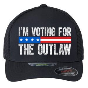 IM Voting For The Outlaw Wanted For President Trump 2024 Flexfit Unipanel Trucker Cap