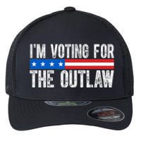 IM Voting For The Outlaw Wanted For President Trump 2024 Flexfit Unipanel Trucker Cap