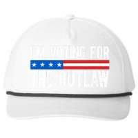 IM Voting For The Outlaw Wanted For President Trump 2024 Snapback Five-Panel Rope Hat