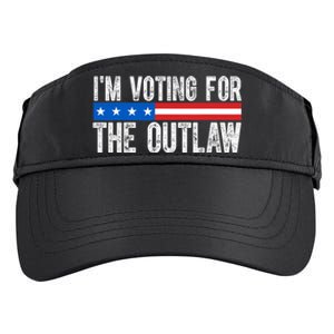 IM Voting For The Outlaw Wanted For President Trump 2024 Adult Drive Performance Visor