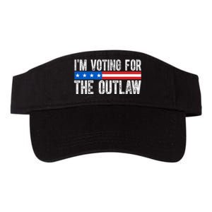 IM Voting For The Outlaw Wanted For President Trump 2024 Valucap Bio-Washed Visor